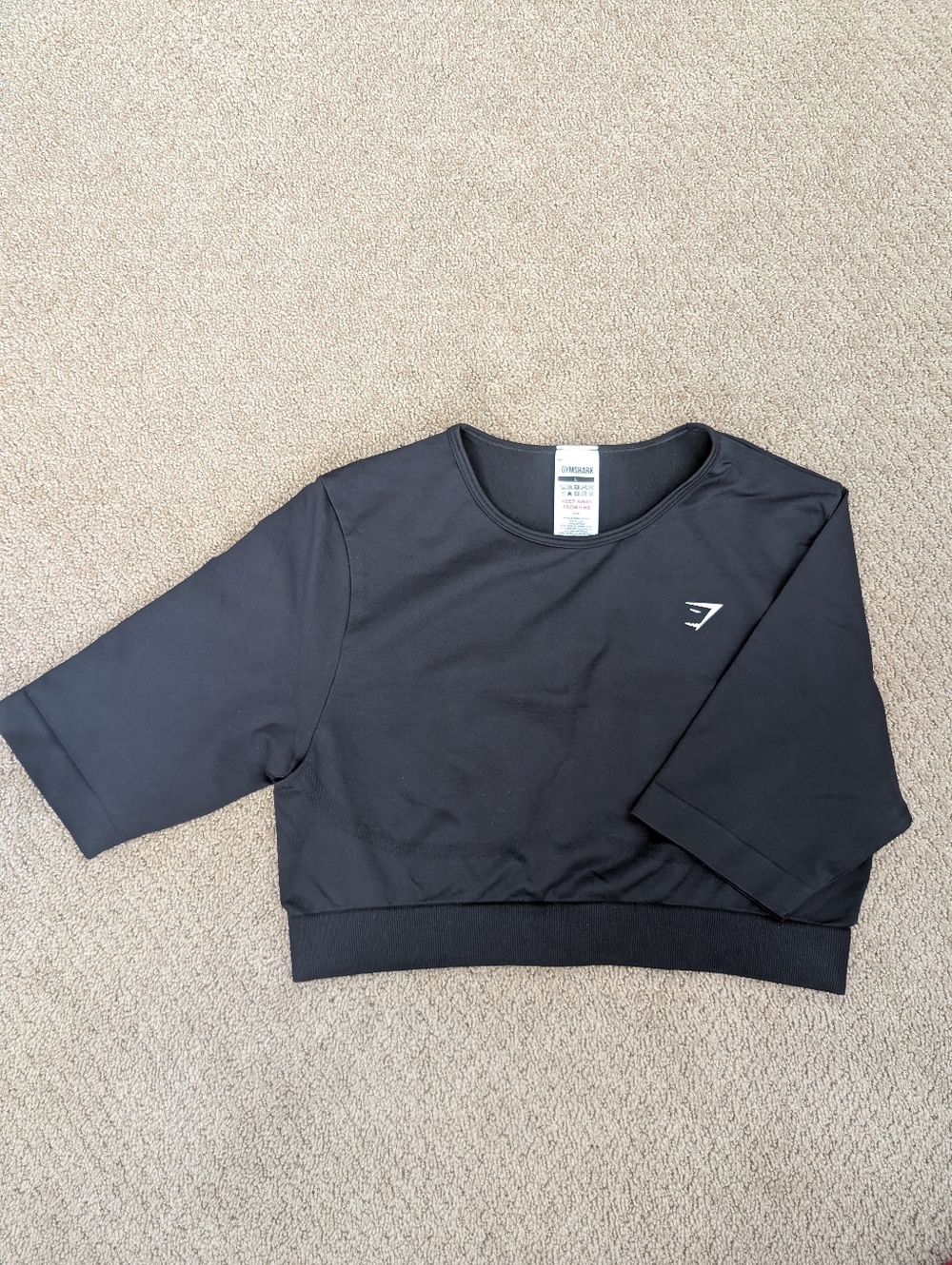 Gymshark Black Cropped Performance Sweatshirt